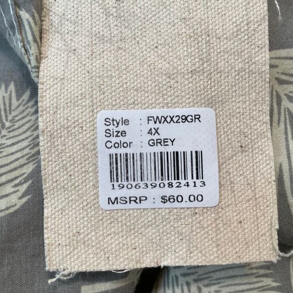 NWT Free Planet Gray Feather Long Sleeve Button Down Size 4X - Picture 5 of 9